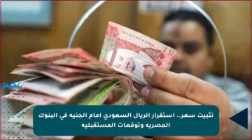 تثبيت سعر.. استقرار الريال السعودي أمام الجنيه في البنوك المصرية وتوقعات المستقبلية
